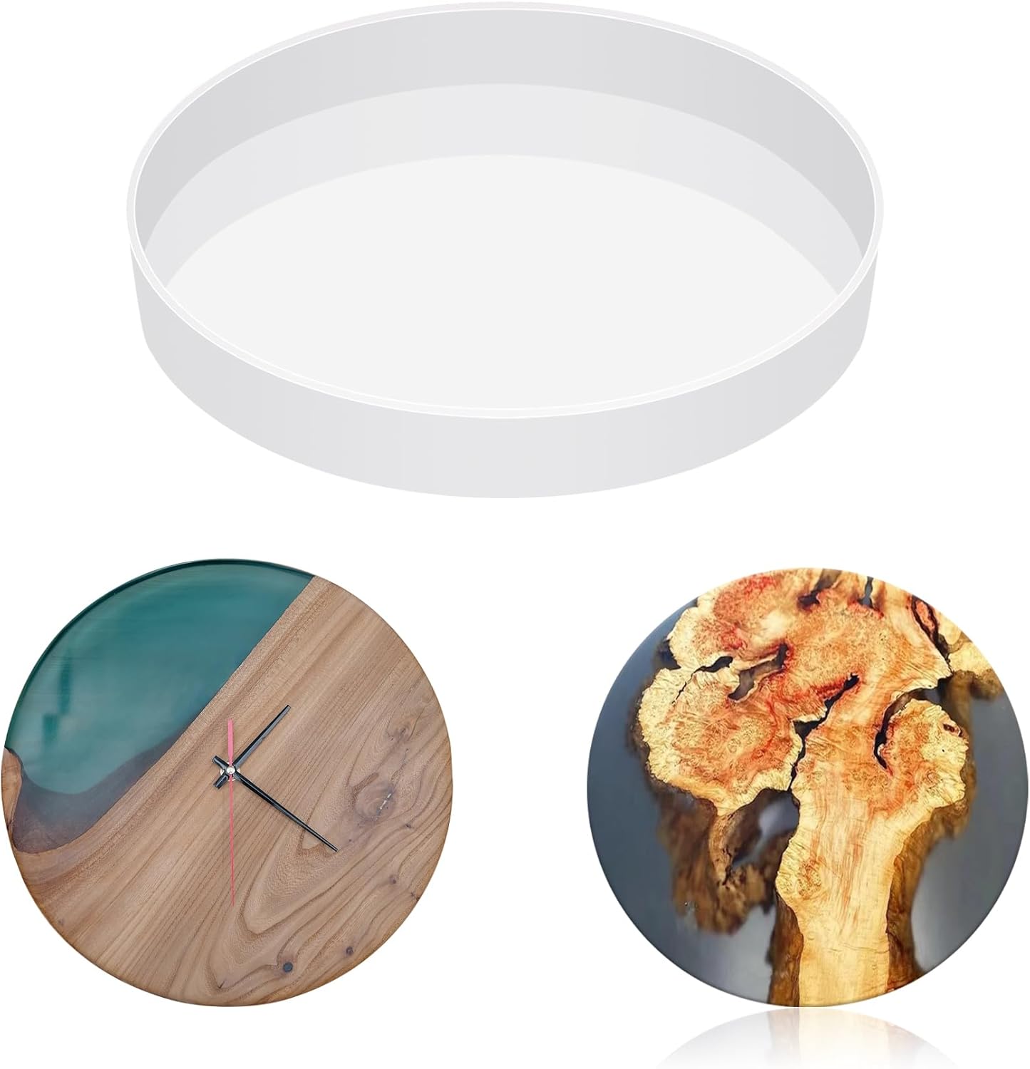 Vehipa Round Silicone Molds, 10 Inch Large Resin Mold for Riverside Table, Coffee Table, Resin Artwork, Home Decoration